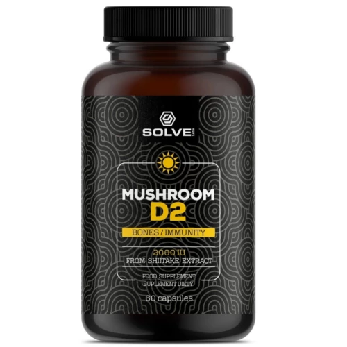 Solve Labs - Witamina D2 z grzybów Shiitake 2000IU - 60 kapsułek Solve Labs - Witamina D2 z grzybów Shiitake 2000IU - 60 kapsułek